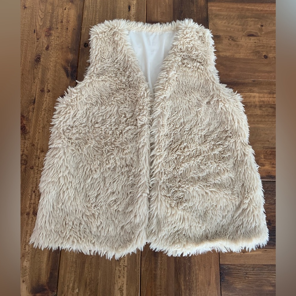 🔥 Teddy Bear Faux Fur Vest - Bone